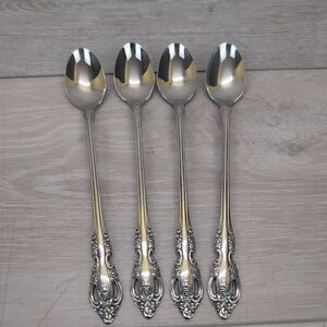 Oneida Community BRAHMS Lot Of 4 Iced Tea Spoons Stainless Flatware